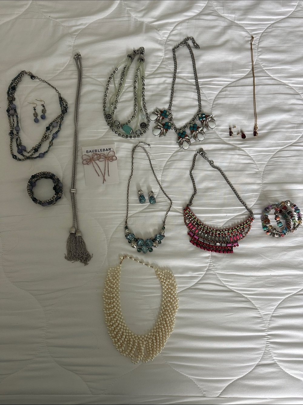 BaubleBar Multi-Color Statement Jewelry Lot with Pearls and Gem Accents
